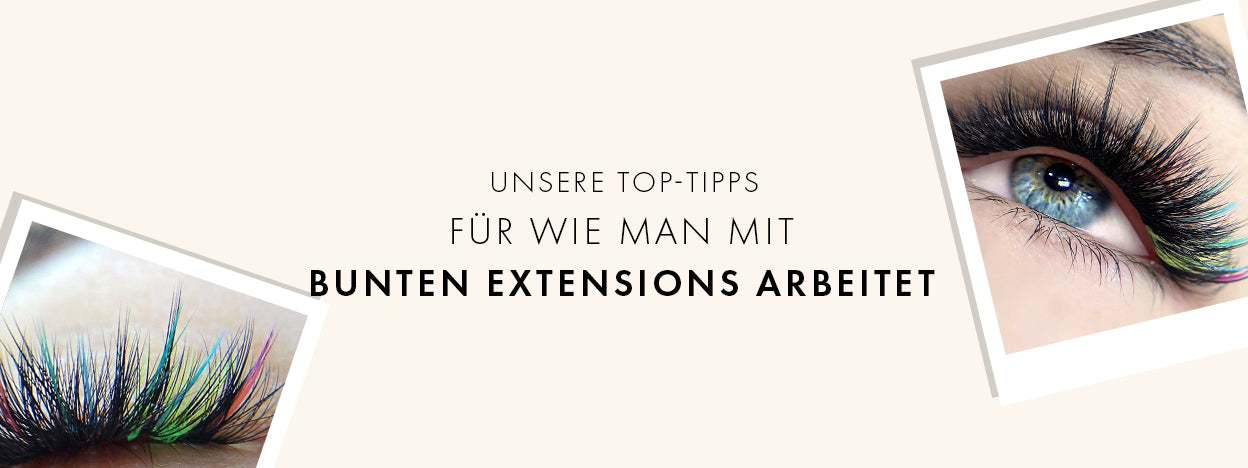 bunte extensions, bunte wimpern, farbige Wimpern