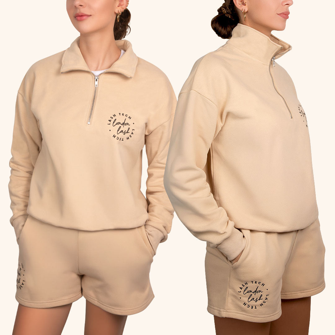 London Lash Funnel Neck Zip Sweatshirt